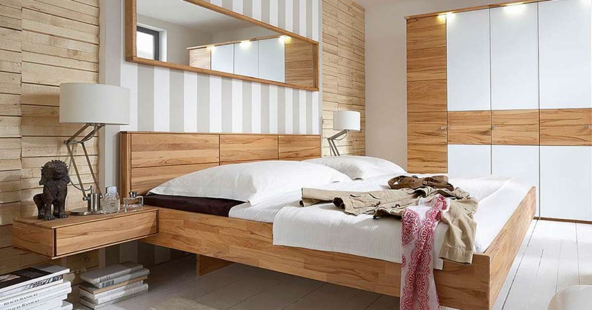 Cabeceira Minimalista Flutuante de Madeira - inspiração