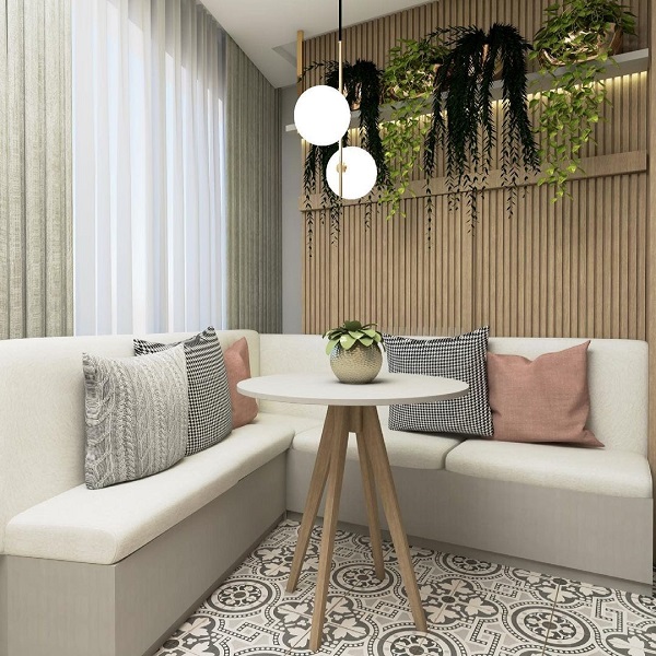 Canto Alemão Planejado Suspenso com Design Minimalista Escandinavo - detalhe