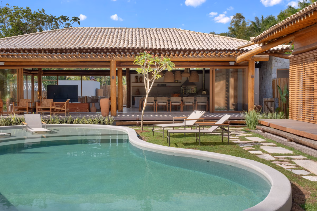 Em Estilo Rústico-Moderno com Pedra Natural - ideia