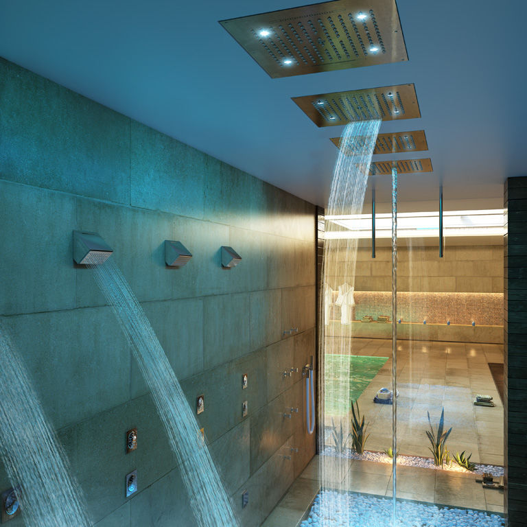 Chuveiro de Teto Quadrado: Uma Cascata de Relaxamento - detalhe