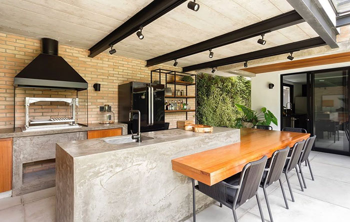 Cimento Queimado na Cozinha: Bancadas Modernas e Práticas - ideia