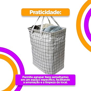 Cesto de Roupa com Tecido Impermeável Estampado: Praticidade e Estilo! - ideia