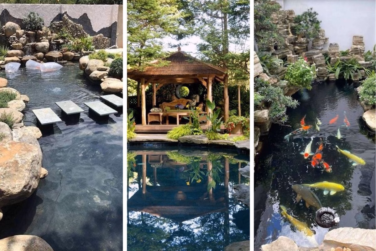 Lago Rústico com Revestimento de Argila e Plantas Nativas - inspiração