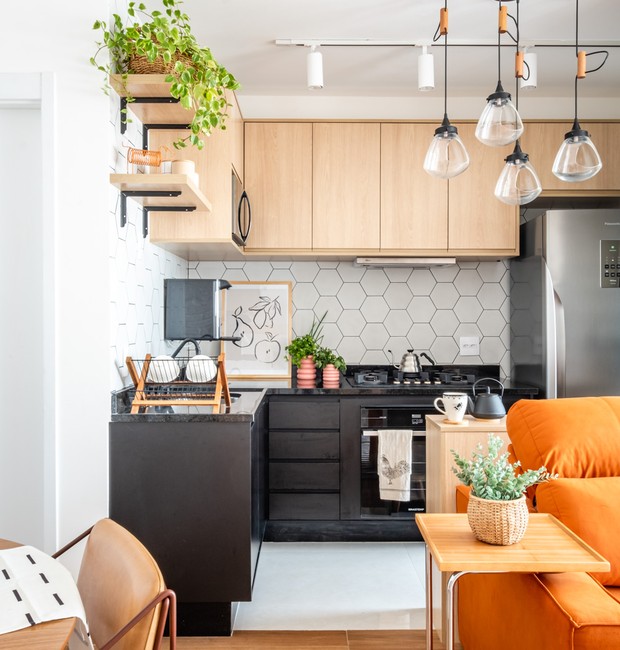 Armários com Plantas Pendentes: Um Jardim Vertical na Cozinha - inspiração