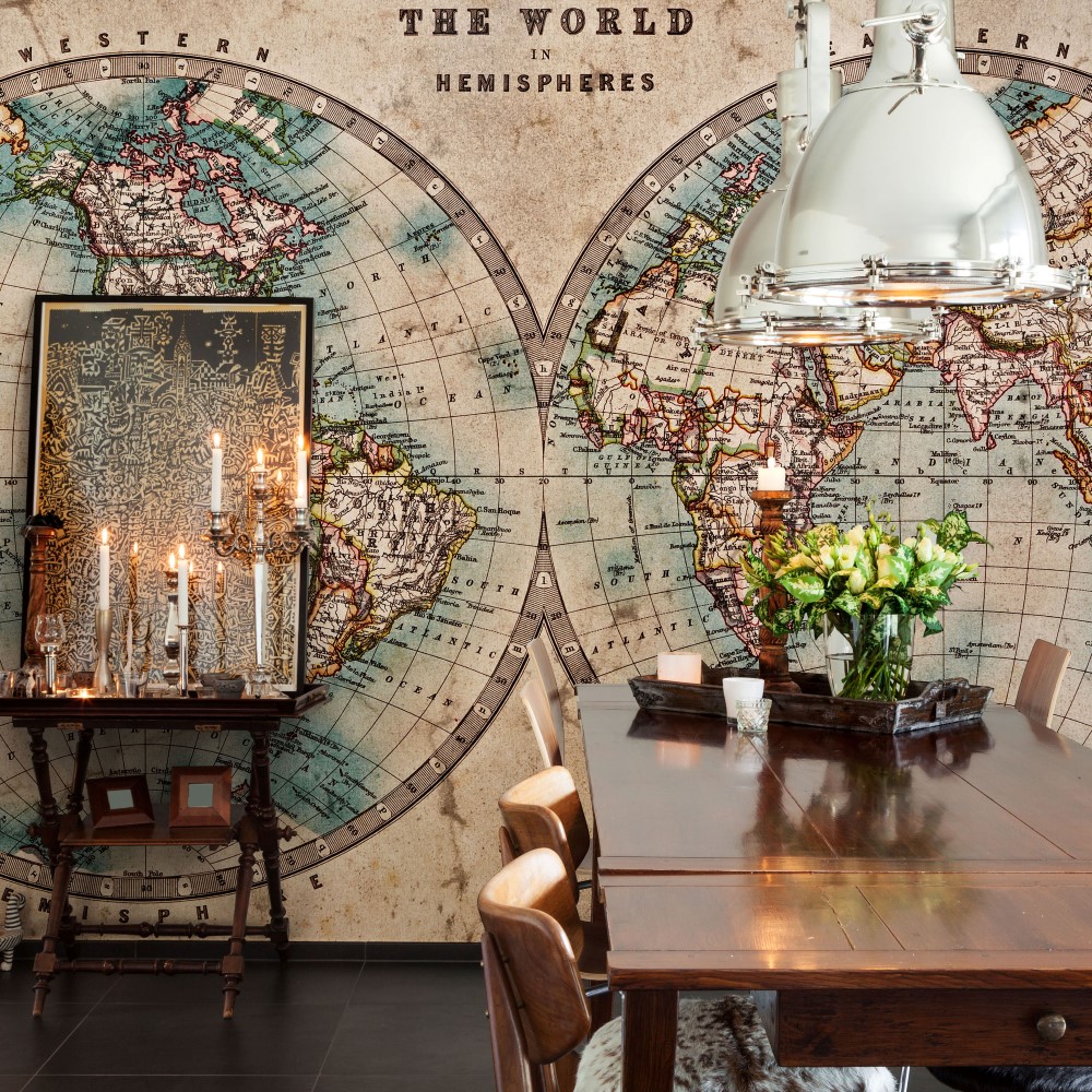 Mapas Mundi Vintage: Uma Aventura Decorativa Sobre o Mofo - inspiração