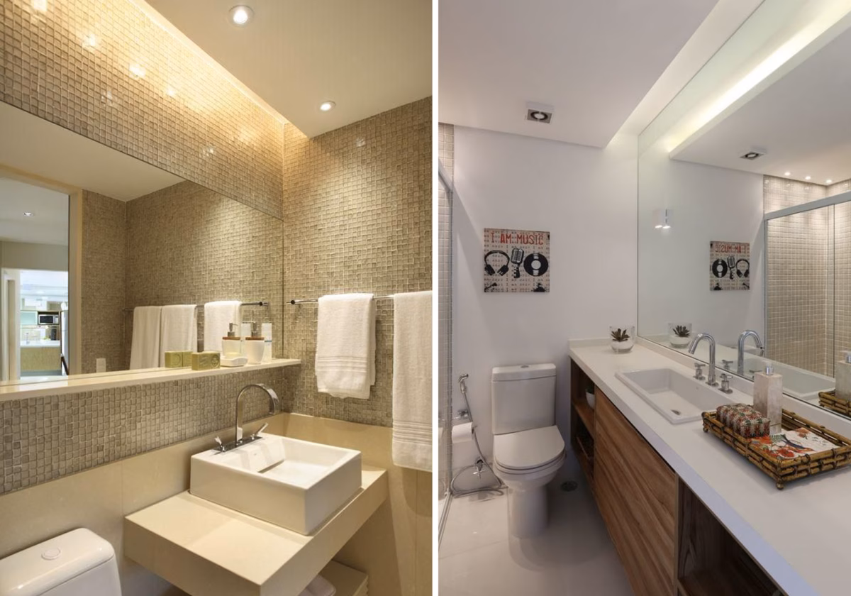 Banheiro Aconchegante com Iluminação Indireta Quente - detalhe