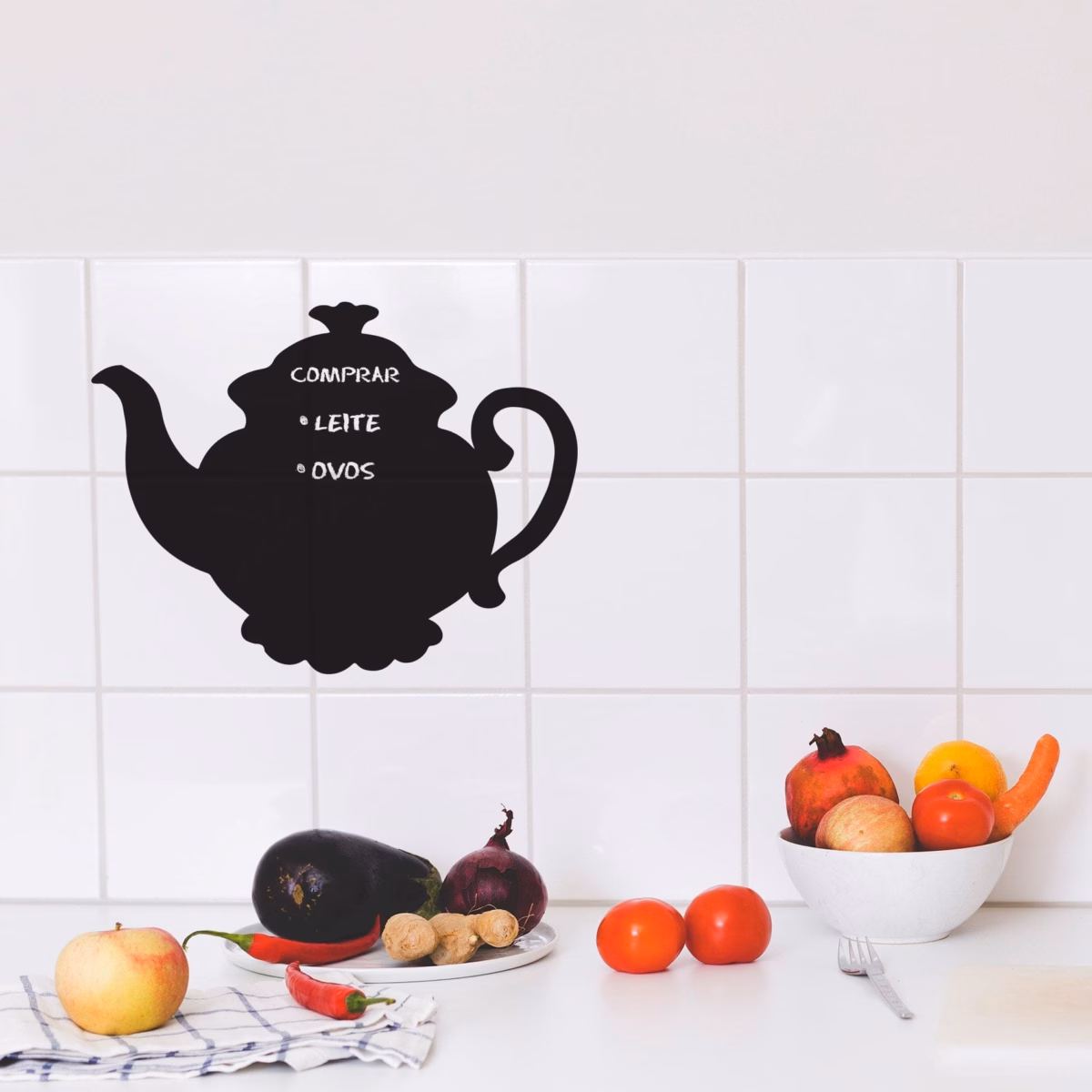 Com Adesivos de Lousa para Receitas - ideia