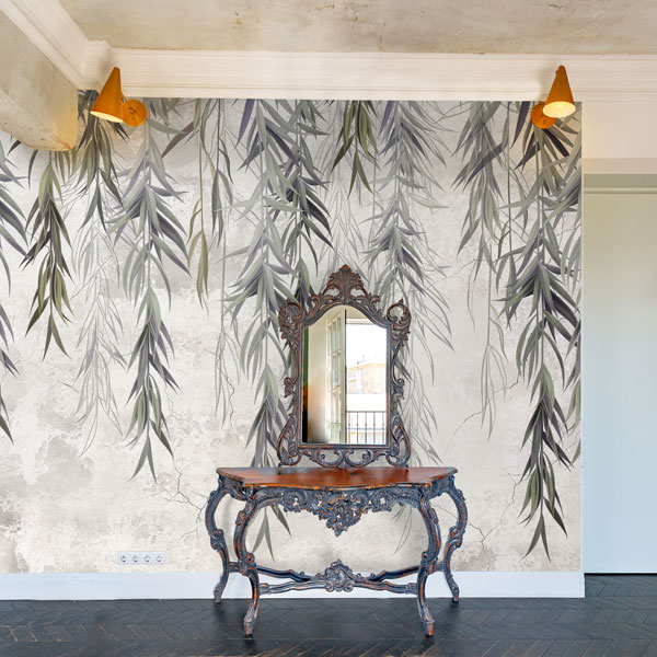 Hall de Entrada com Papel de Parede Texturizado: Charme e Personalidade - ideia