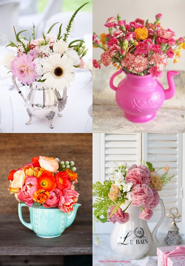 Delicadeza Vintage: Cantinhos Floridos em Xícaras e Bules Antigos - detalhe