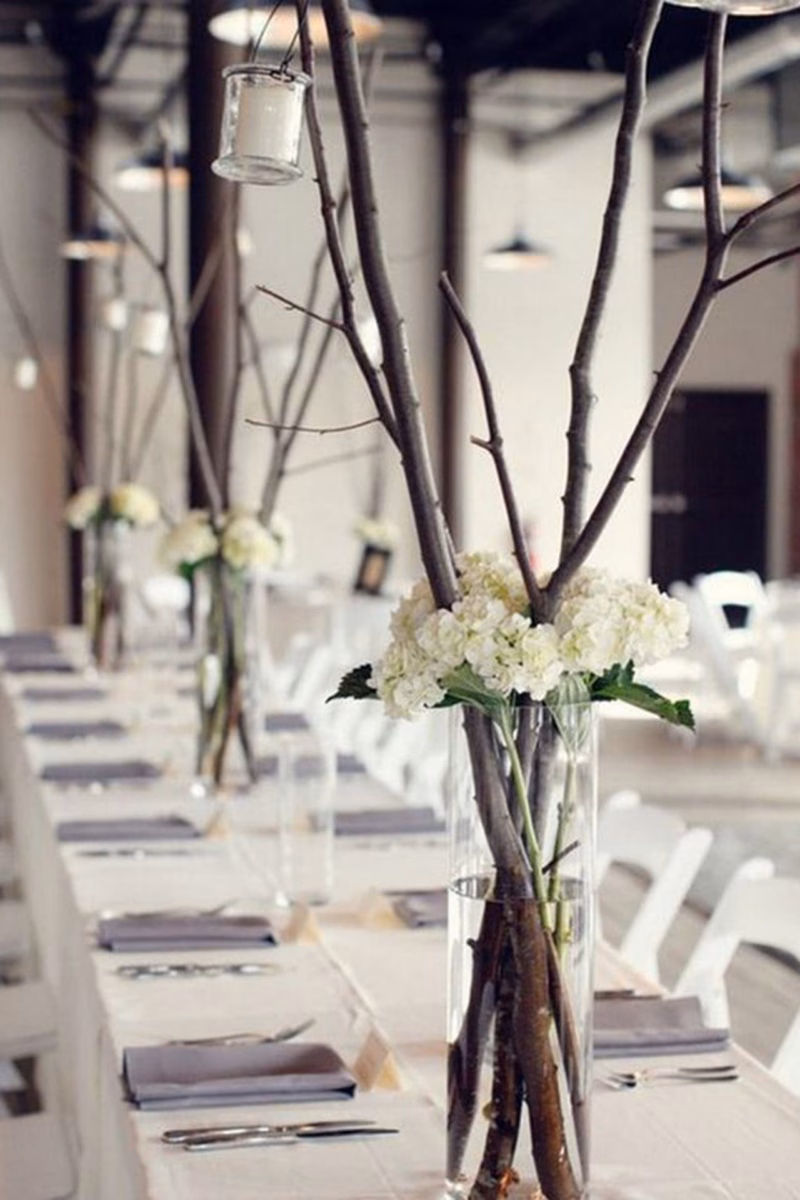 Toque da Natureza: Decoração com Galhos Secos e Folhagens - detalhe