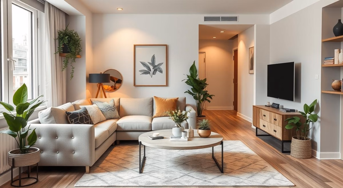 Escandinavo Solar: Cores Claras, Conforto e Acessórios Vibrantes - inspiração