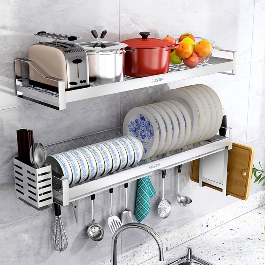 Escorredor de Parede em Aço Inox: Visual Clean e Funcional - detalhe