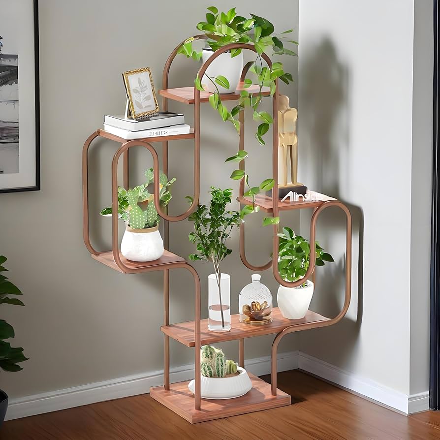 Estante de Canto com Plantas: Natureza e design integrados! - detalhe