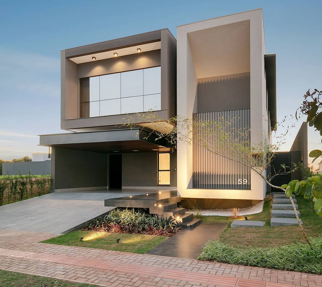 Fachada Urbana com Metal e Vidro Refletivo - detalhe