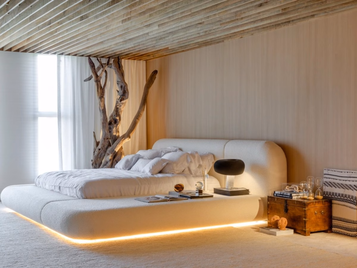 Quarto dos Sonhos: Fitas de LED no Contorno da Cama - detalhe