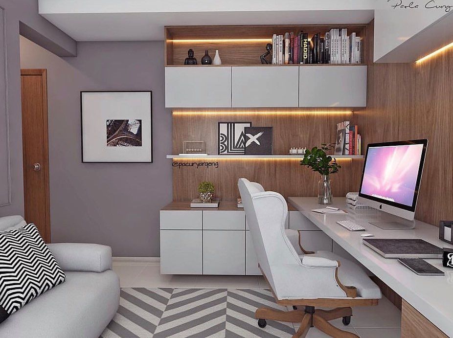 Home Office Funcional com Detalhes em Cobre: Sofisticação e Modernidade - detalhe