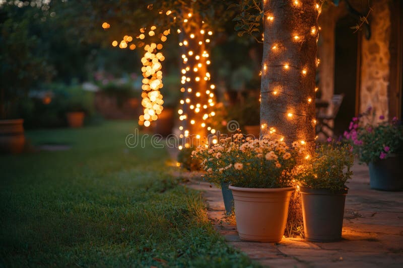 Com Cordão de Luzes Quentes: Um Toque Romântico e Aconchegante - ideia