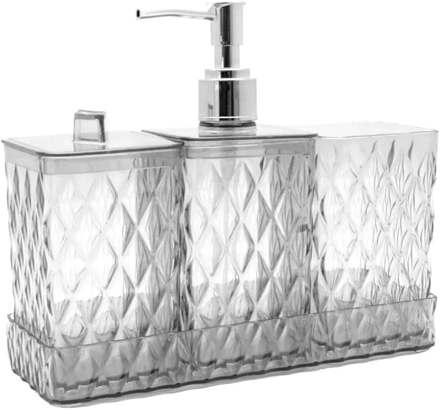 Kit Banheiro com Bandeja Espelhada: Glamour Refinado - detalhe