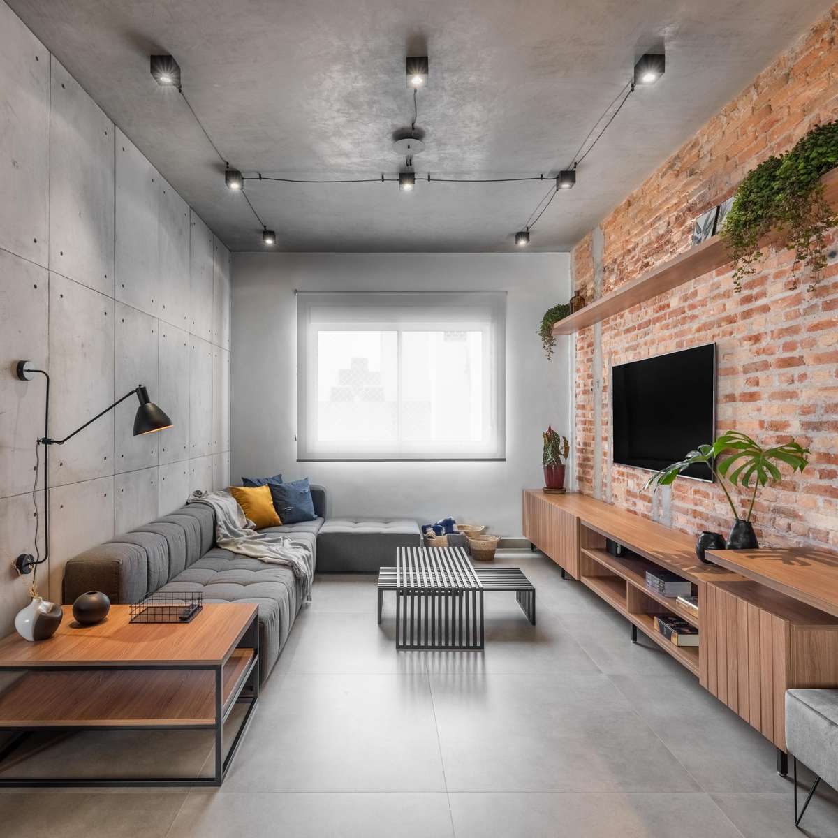 Estilo Industrial com Tijolinhos à Vista e Iluminação Direcionada - inspiração