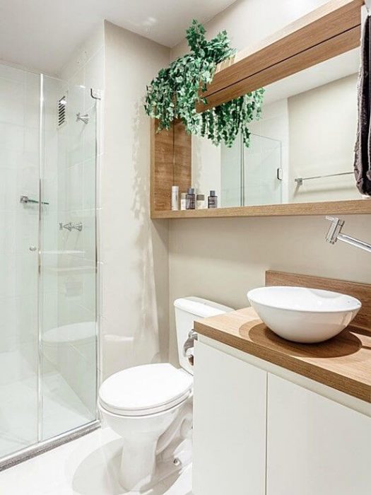 Com Espelho no Fundo para Ampliar o Espaço - inspiração