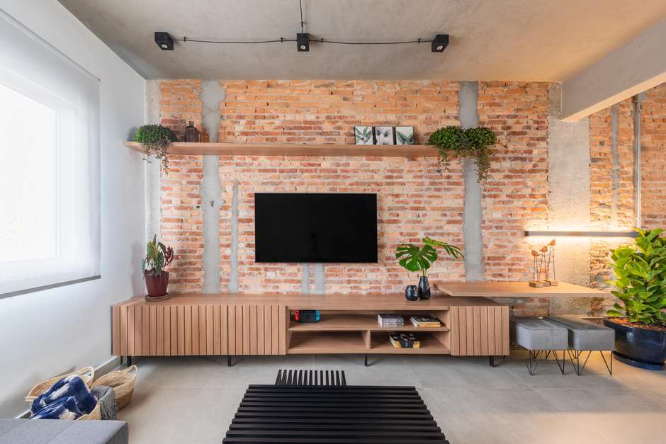 Minimalismo Chic: Tijolinho e Cimento Queimado em Harmonia - ideia