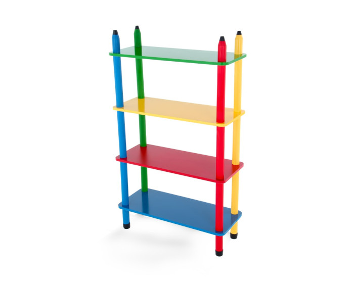 Prateleiras Coloridas em Blocos Geométricos: Alegria Vibrante! - ideia