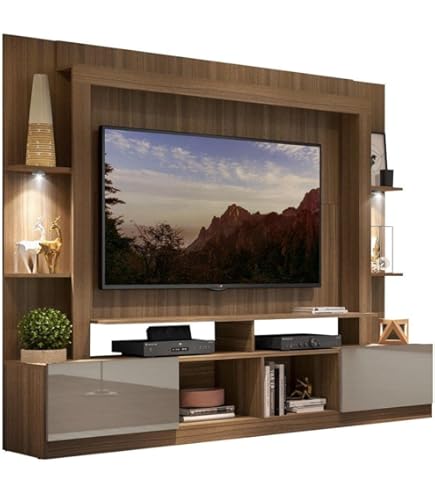 Rack para TV com Espelho: Ampliando o Espaço e Refletindo Elegância - detalhe