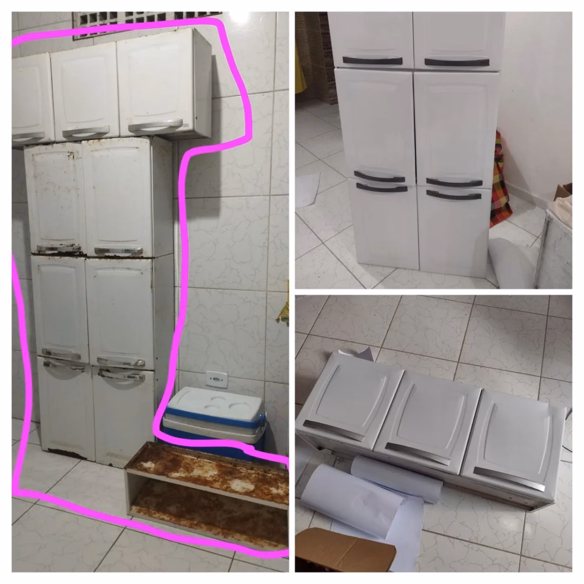 Armários Renovados com a Magia do Envelopamento - ideia