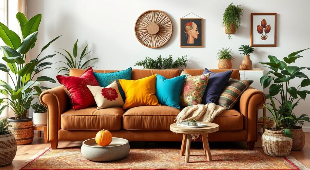 Sofá com Capas Coloridas: Transformação Instantânea e Divertida - detalhe