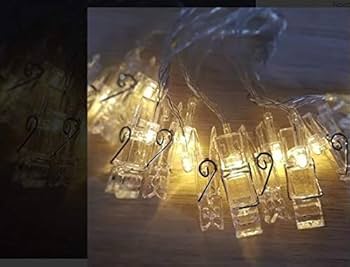 Varal Iluminado: Prendedores de Roupa com Luzes de Fada para um Ambiente Mágico - detalhe