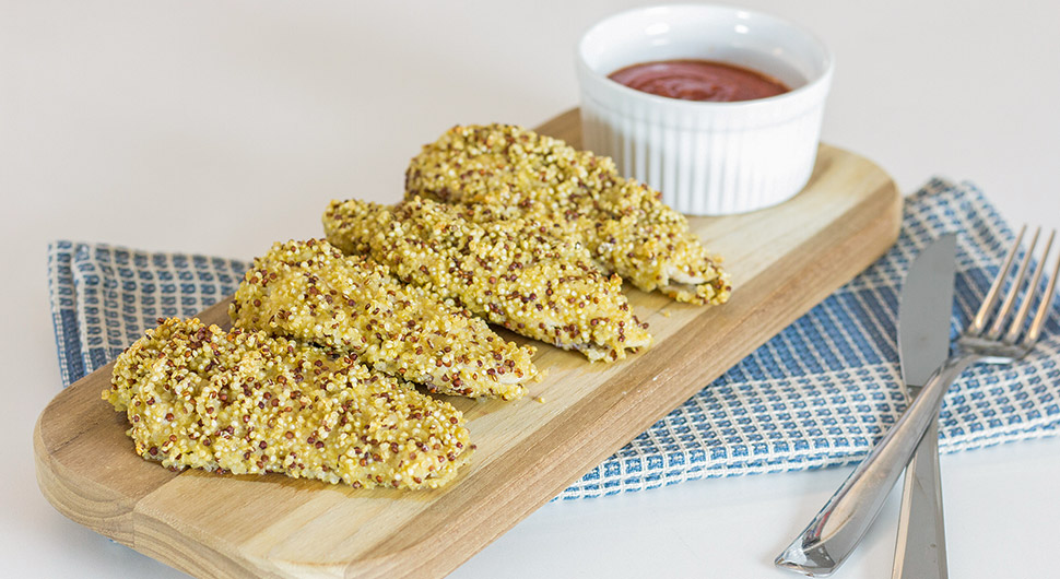 Frango Empanado com Quinoa e Especiarias Marroquinas - detalhe