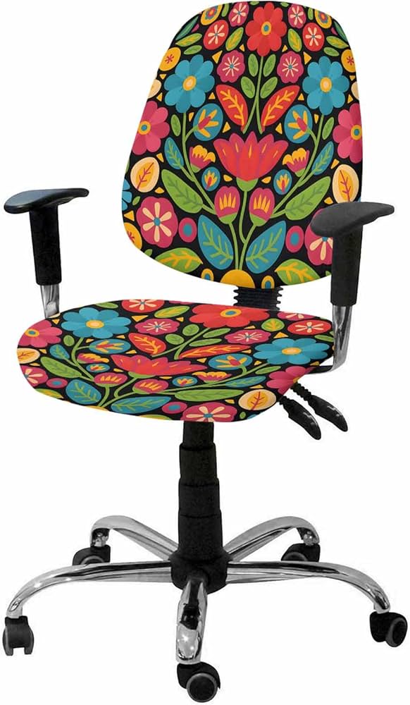 Cadeira de Escritório Vibrante com Estampa Floral - inspiração