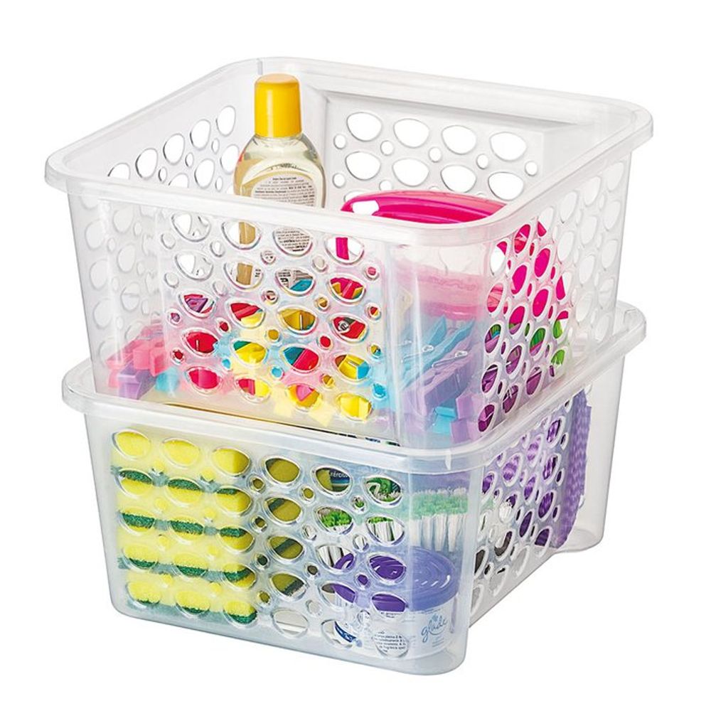 Cestos Empilháveis Transparentes: Visibilidade e Organização Inteligente - detalhe