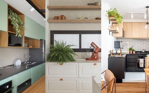 Armários com Plantas Pendentes: Um Jardim Vertical na Cozinha - detalhe