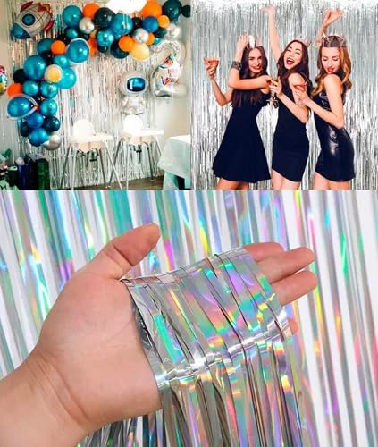 Decoração de Festa com Cortina de Franjas Metalizadas: Glamour e Sofisticação Instantânea - ideia