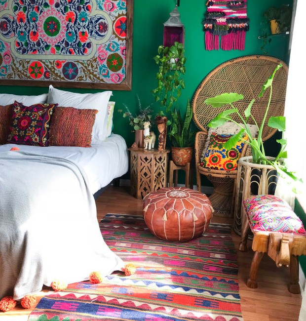 Decoração Boho com Macramê e Almofadas - detalhe