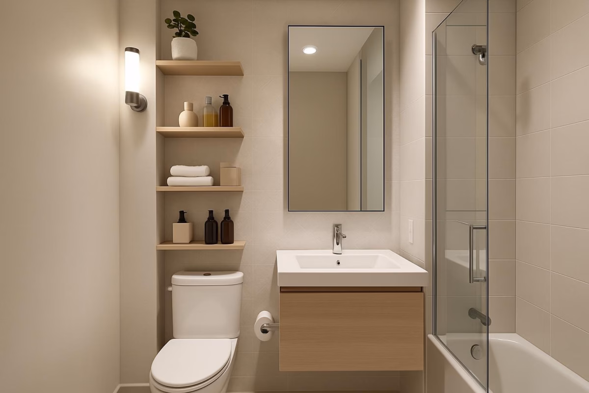 Maximizando Espaços Pequenos: Nichos Embutidos e Espelhos Amplos (Sem Apertar!) - detalhe