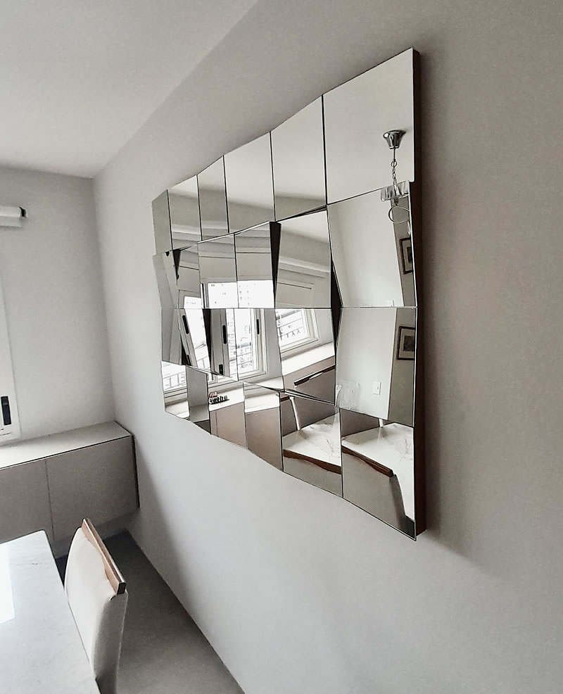 Espelho Bisotado Geométrico: Modernidade com Um Quê de Art Déco - inspiração