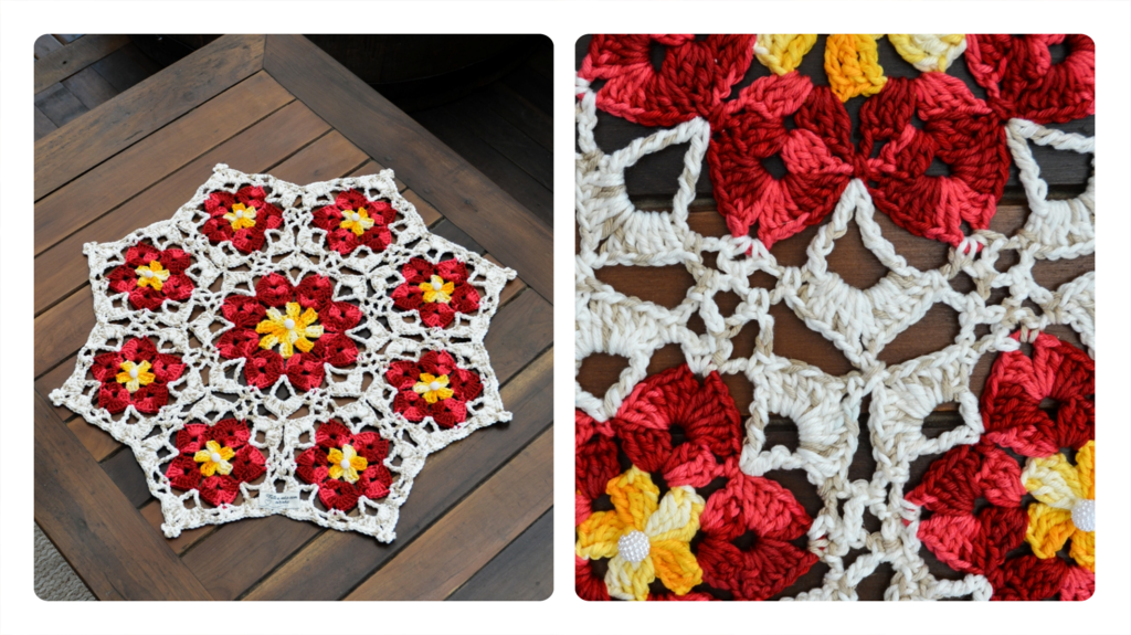 Mesa de Centro Boêmia com Crochê: Artesanato e Aconchego - inspiração