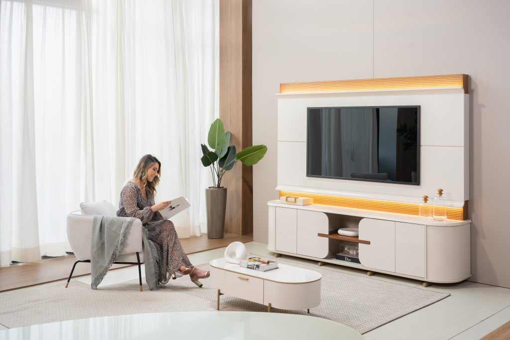 Móveis Multifuncionais Iluminados com LED: Modernidade e Destaque Sofisticado - detalhe