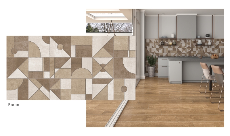 Geometria Criativa: Sala com Piso Hidráulico Colorido - detalhe