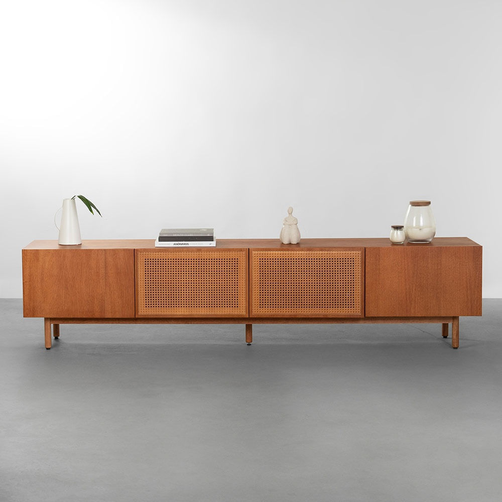 Rack Rústico com Detalhes em Palha e Texturas Naturais: Conexão com a Natureza - inspiração