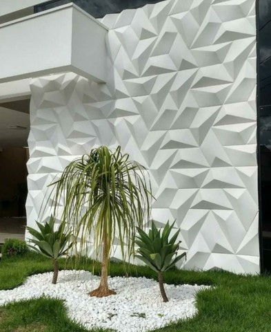Conexão com a Natureza: Revestimento 3D com Texturas Orgânicas e Plantas - ideia