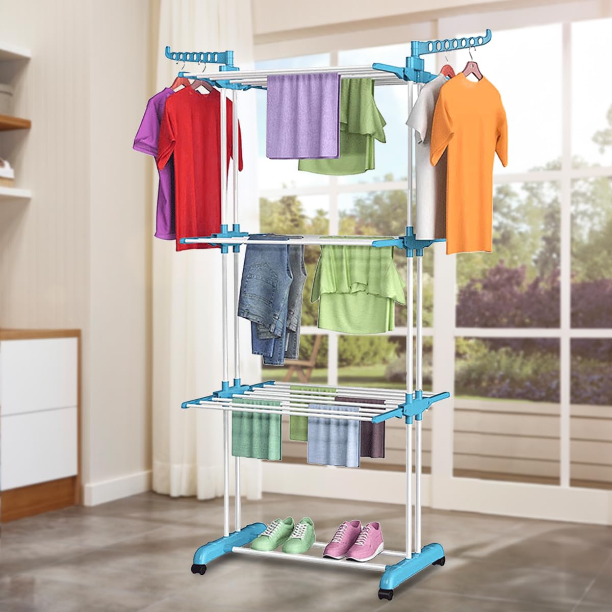 Varal de Chão Vertical: Perfeito para Pequenos Espaços - detalhe