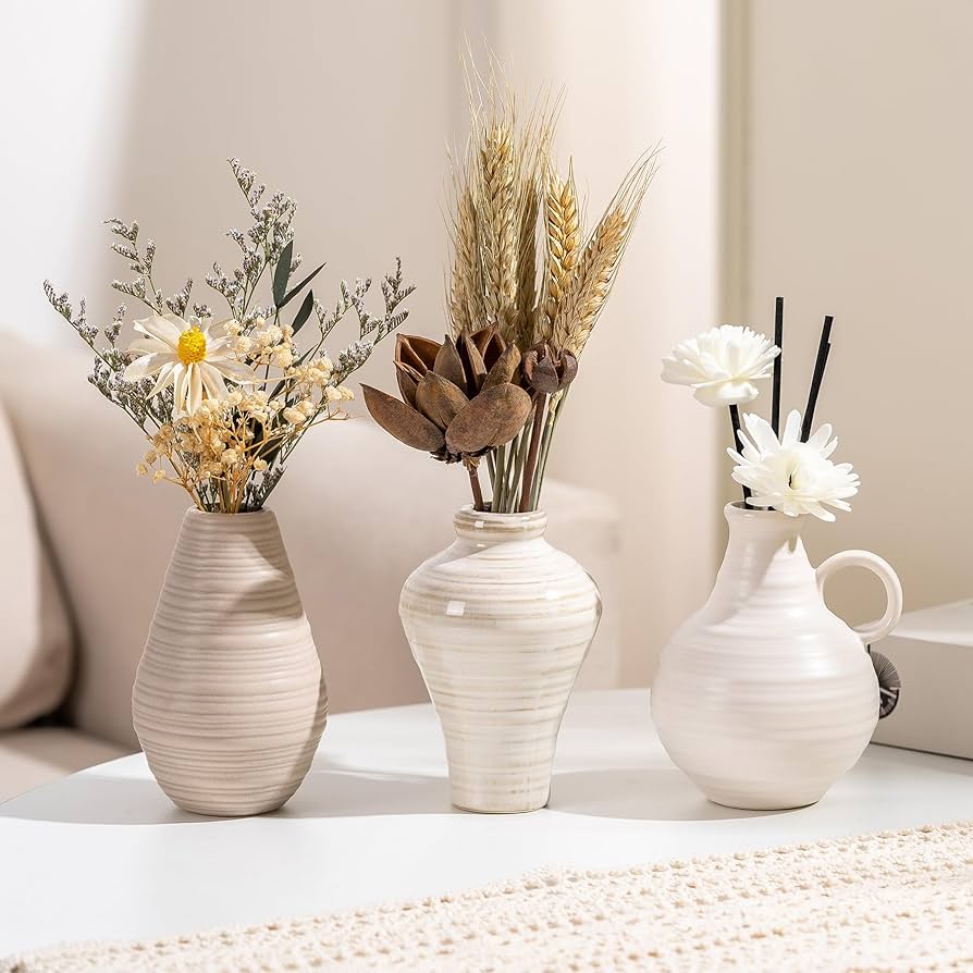 Vasos de Cerâmica Artesanal com Texturas Naturais - ideia