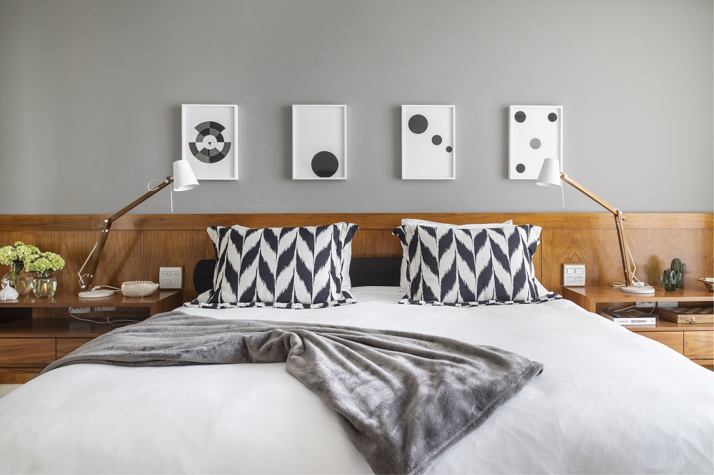 Cama Posta Moderna com Geometria e Cores Contrastantes - inspiração