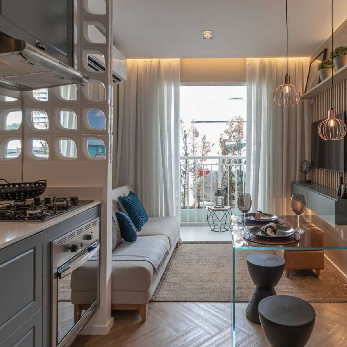 Cobogó na Divisão de Cozinha e Sala: Integração com Leveza - inspiração