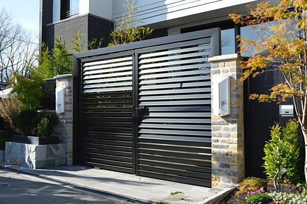 Portão Desempenado e Iluminado com LED Integrado: Segurança e Destaque Noturno - detalhe