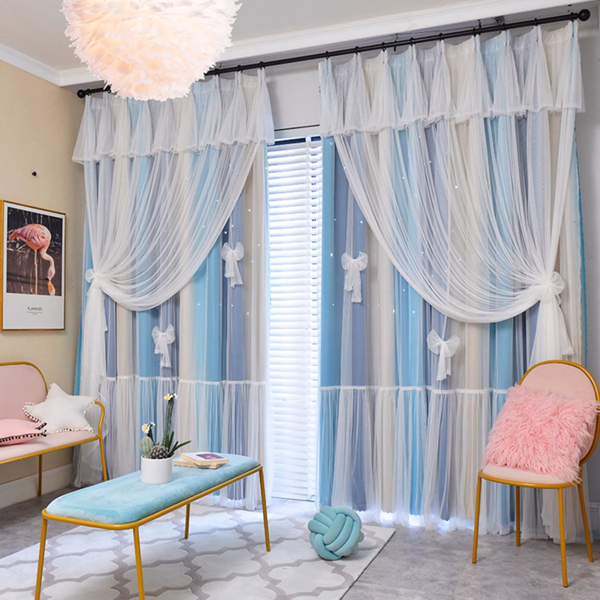 Cortinas em Tons Pastel: Suavidade e Calmaria para Relaxar - detalhe