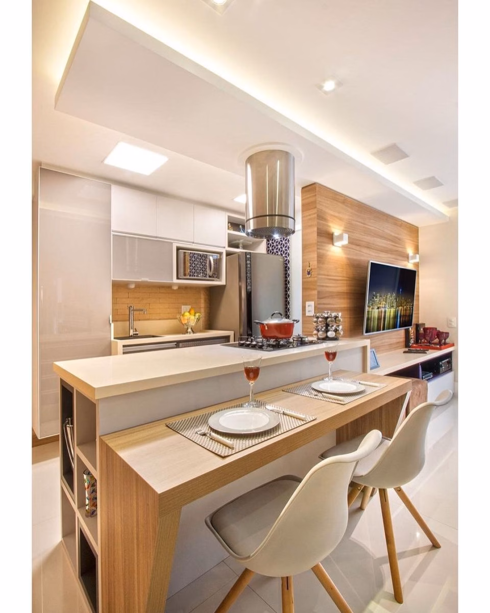 Com Bancada Suspensa: Leveza e Modernidade - detalhe